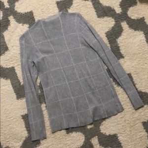 Gray windowpane plaid sweater size M